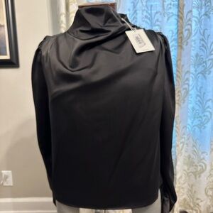 Elegant Black Satin Blouse